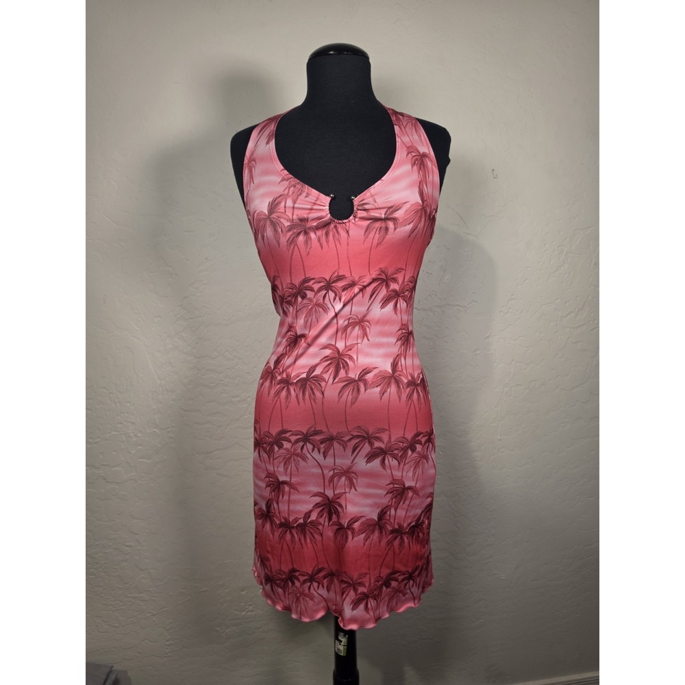Finesse Y2K dress Womans Small Short Pink Beach Dress Halter Top Backless